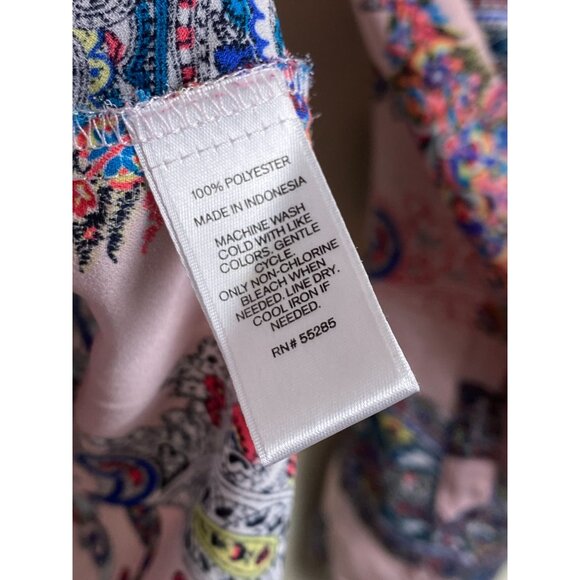 Express The Portofino Shirt Paisley Long Sleeve Button Up Top size Small Boho - Picture 4 of 16